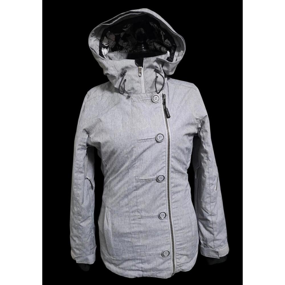 Women's Small, Light Gray Waterproof, Insulated "PWDR ROOM" Ski/Snowboard Coat